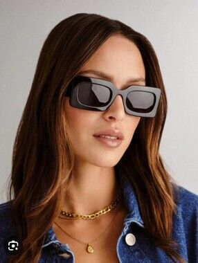Le Specs Oh DAMN Rectangle Black Sunglasses